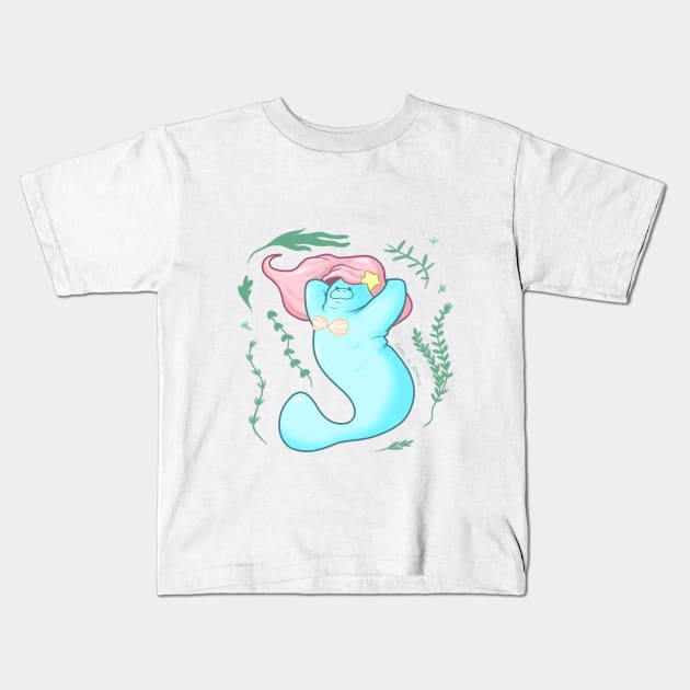 Marina Manatee Kids T-Shirt by 1 in 100